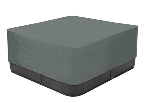 BaCover Outdoor Whirlpool Abdeckung, 210D Oxford-Gewebe Wasserdicht Spa Abdeckung Quadratische Poolabdeckung Mehrere Größen zur Auswahl,Grau,240x240x85cm von BaCover