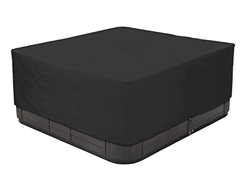 BaCover Outdoor Whirlpool Abdeckung, 210D Oxford-Gewebe Wasserdicht Spa Abdeckung Quadratische Poolabdeckung Mehrere Größen zur Auswahl,Schwarz,244x244x90cm von BaCover