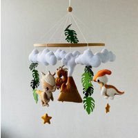 Dinosaurier Mobile, Stick Krippen Mobile, Jurassic Krankenschwester Dekor, Baby Mobile Junge, Hängende Dschungel Neugeborene Geschenke, Kinderbett von BaLenadecor