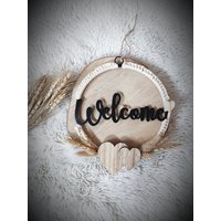 Boho Wandbehang/Türkranz Makramee Türdeko Holzherzen & Trockenblumen Einzugsgeschenk | Boho Flair Geschenk von BaLiMi