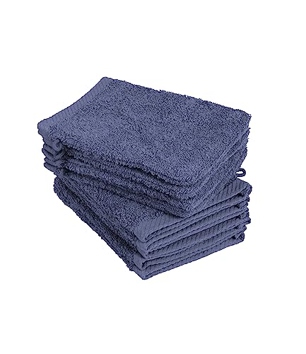 10er Pack Waschhandschuhe, Waschlappen Größe 15x21 cm in Marine 100% Baumwolle von BaSaTex