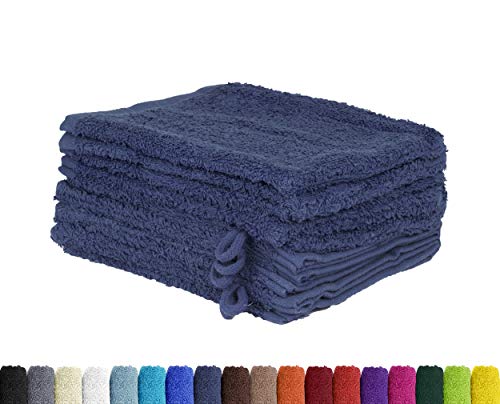 10er Pack Waschlappen, Waschhandschuhe Set in vielen Farben 100% Baumwolle 10x Waschhandschuh 15x21 cm Navy von BaSaTex