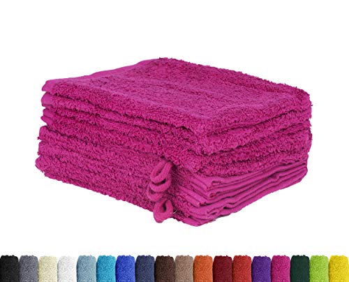 10er Pack Waschlappen, Waschhandschuhe Set in vielen Farben 100% Baumwolle 10x Waschhandschuh 15x21 cm Pink von BaSaTex