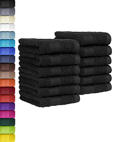12 TLG. Gästetuch Set in vielen Farben 100% Baumwolle 12er Pack Gästetücher 30x50 cm Schwarz 12 TLG. Gästetuch Set in vielen Farben 100% Baumwolle 12er Pack Gästetücher 30x50 cm Schwarz von BaSaTex