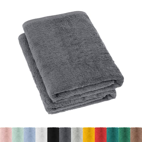 2er Pack Frottier Duschtücher Set 70x140 cm 100% Baumwolle, 2X Duschtuch Anthrazit 2er Pack Frottier Duschtücher Set 70x140 cm 100% Baumwolle, 2X Duschtuch Anthrazit von BaSaTex