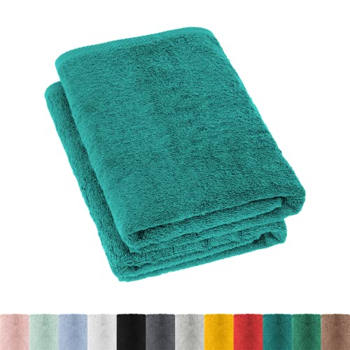 2er Pack Frottier Duschtücher Set 70x140 cm 100% Baumwolle, 2X Duschtuch Lagune/Petrol von BaSaTex