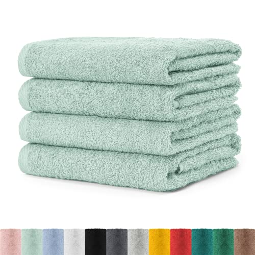 4er Pack Frottier Handtücher Set 50x100 cm 100% Baumwolle, 4X Handtuch Mint von BaSaTex