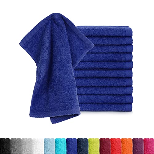 BaSaTex - 10er Pack Seiftücher für Gesichts- & Körperreinigung im Set - Frottee Seiflappen aus weicher Baumwolle in 30x30cm - Waschlappen Öko-Tex Made in Green Zertifiziert - Royalblau von BaSaTex
