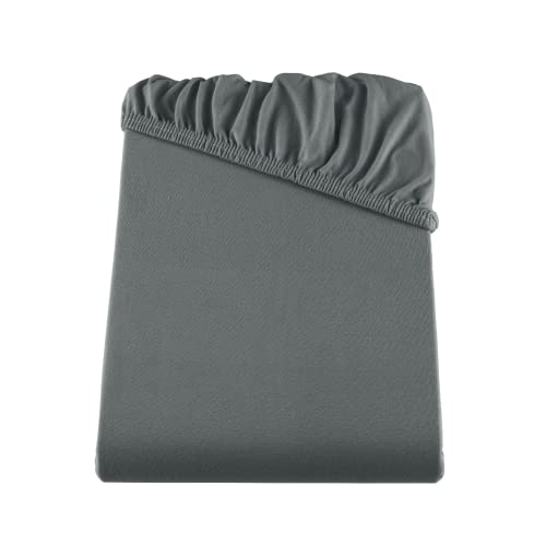 BaSaTex 2er Pack Jersey Kinder Spannbettlaken 60x120-70x140 cm | Spannbetttuch für Babybett Kinderbett | Farbe: Anthrazit Grau von BaSaTex