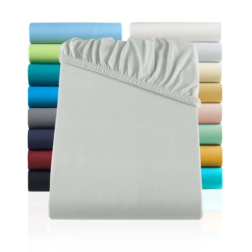 BaSaTex 2er Pack Jersey Kinder Spannbettlaken 60x120-70x140 cm | Spannbetttuch für Babybett Kinderbett | Farbe: Silber Hellgrau BaSaTex 2er Pack Jersey Kinder Spannbettlaken 60x120-70x140 cm | Spannbetttuch für Babybett Kinderbett | Farbe: Silber Hellgrau von BaSaTex