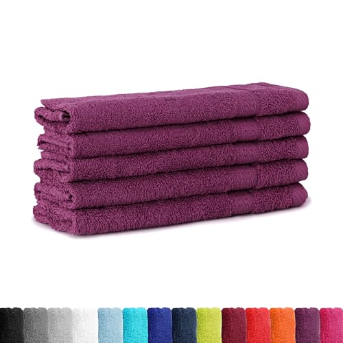 BaSaTex 5er Pack Frottee Gästetücher Set 30x50 - Gästehandtuch aus 100% Baumwolle Made in Green - Farbe: Lila BaSaTex 5er Pack Frottee Gästetücher Set 30x50 - Gästehandtuch aus 100% Baumwolle Made in Green - Farbe: Lila von BaSaTex