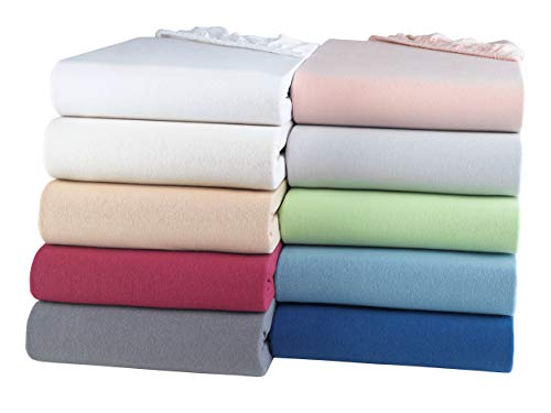 BaSaTex Bio Jersey Spannbettlaken 100% GOTS Zertifizierte Baumwolle | Spannbetttuch in Allen Größen | Kinder- und Babybetten 60x120 – 70x140 cm | Navy von BaSaTex
