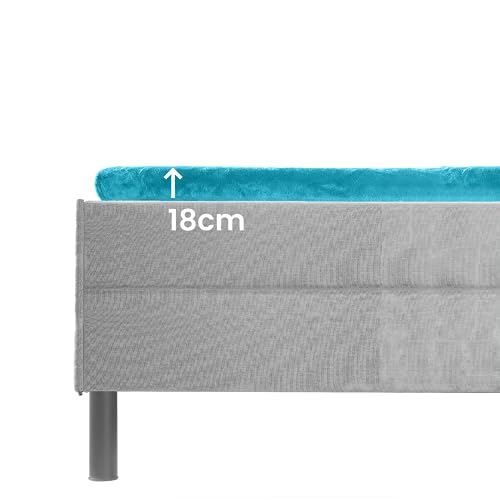 BaSaTex Cashmere Touch Topper Spannbettlaken | Nicky Plüsch Spannbetttuch für Topper Matratzen | 140x200 cm | Farbe: Türkis BaSaTex Cashmere Touch Topper Spannbettlaken | Nicky Plüsch Spannbetttuch für Topper Matratzen | 140x200 cm | Farbe: Türkis von BaSaTex