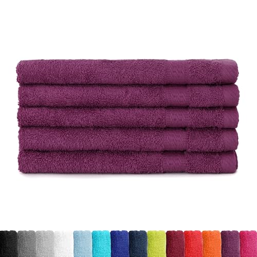 BaSaTex Frottee Gästetücher 30x50 cm im 5er Pack - Gästehandtuch 100% Baumwolle Made in Green - Farbe: Lila BaSaTex Frottee Gästetücher 30x50 cm im 5er Pack - Gästehandtuch 100% Baumwolle Made in Green - Farbe: Lila von BaSaTex