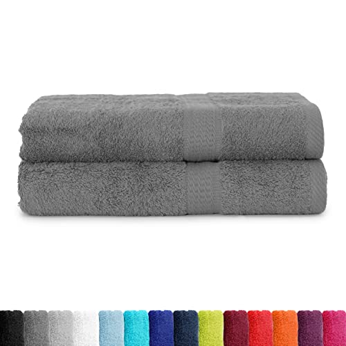 BaSaTex Frottier Duschtücher Set 70x140 cm 2er Pack | Frottee Duschtuch Set aus 100% Baumwolle Made in Green | Farbe: Anthrazit Grau BaSaTex Frottier Duschtücher Set 70x140 cm 2er Pack | Frottee Duschtuch Set aus 100% Baumwolle Made in Green | Farbe: Anthrazit Grau von BaSaTex