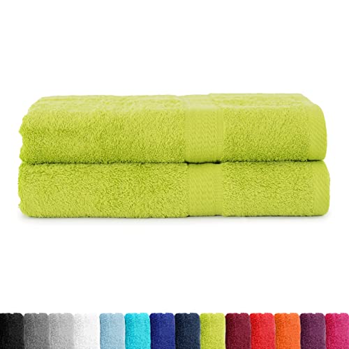 BaSaTex Frottier Duschtücher Set 70x140 cm 2er Pack | Frottee Duschtuch Set aus 100% Baumwolle Made in Green | Farbe: Apfel Grün BaSaTex Frottier Duschtücher Set 70x140 cm 2er Pack | Frottee Duschtuch Set aus 100% Baumwolle Made in Green | Farbe: Apfel Grün von BaSaTex
