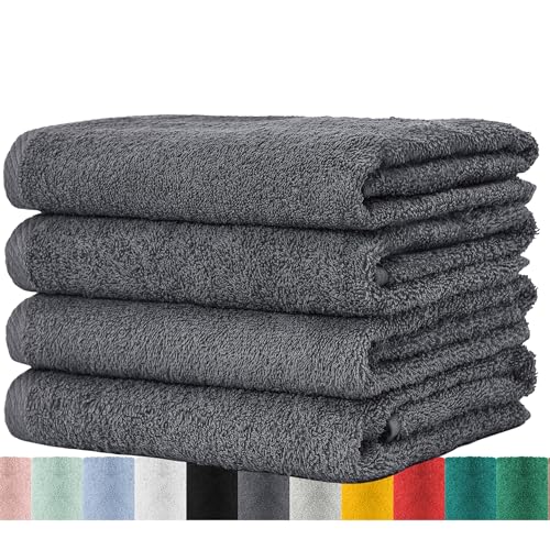 BaSaTex - Handtuch Set für Haushalt & Gäste 4er Pack - Frottee-Handtücher mit Aufhängeschlaufe aus weicher Baumwolle in 50x100cm - Waschtücher für Bad Öko-Tex Standard 100 zertifiziert - Anthrazit BaSaTex - Handtuch Set für Haushalt & Gäste 4er Pack - Frottee-Handtücher mit Aufhängeschlaufe aus weicher Baumwolle in 50x100cm - Waschtücher für Bad Öko-Tex Standard 100 zertifiziert - Anthrazit von BaSaTex