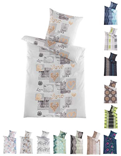 BaSaTex Microfaser Bettwäsche Set | 100% Polyester Mikrofaser | 135x200 cm + 80x80 cm | Reißverschluss | Love Grau Gelb BaSaTex Microfaser Bettwäsche Set | 100% Polyester Mikrofaser | 135x200 cm + 80x80 cm | Reißverschluss | Love Grau Gelb von BaSaTex