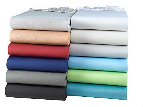 BaSaTex Microfaser Spannbetttuch Spannbettlaken in vielen Farben und 7 Größen, Topper Boxspring 180x200 bis 200x200 cm Apfel von BaSaTex