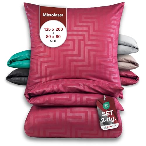 BaSaTex Mikrofaser Bettwäsche im Prägedruck 2 teilig 135x200 + 80x80 | mit Reißverschluss | Allergiker geeignet und ÖkoTex Zertifiziert | Labyrinth Bordeaux Rot BaSaTex Mikrofaser Bettwäsche im Prägedruck 2 teilig 135x200 + 80x80 | mit Reißverschluss | Allergiker geeignet und ÖkoTex Zertifiziert | Labyrinth Bordeaux Rot von BaSaTex