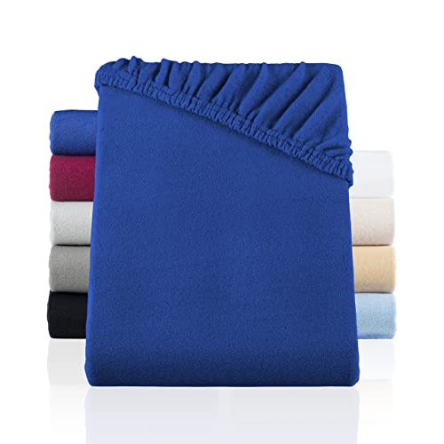 Winter Spannbettlaken Spannbetttuch Teddy Flausch Thermo Fleece in 8 Farben 7 Größen 120x200 cm Navy von BaSaTex