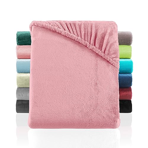 Cashmere Touch Spannbettlaken Spannbetttuch ähnlich Nicky, Teddy, Corals Fleece in 6 Größen und 9 Farben 90x200 bis 100x200 cm Rosa von BaSaTex