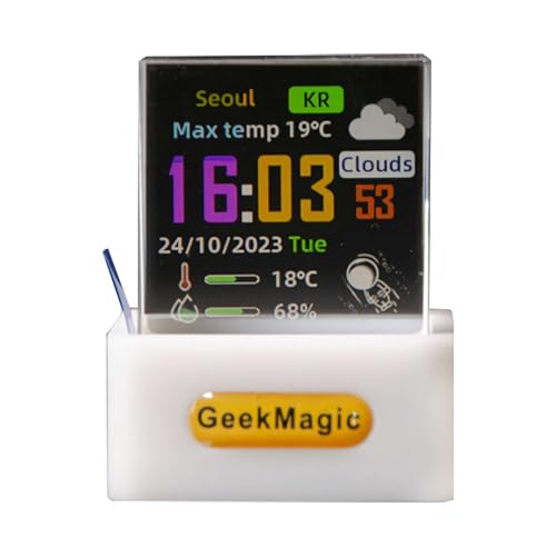 BaYuYPOO GeekMagic Mini 3D Hologramm Cube Display, Smart Wetterstation & Digital Clock, 3D Hologramm Cube Display mit WiFi, Benutzerdefiniertes Fotoalbum, Echtzeit-Wetter, Zeitanzeige, GIF Animation von BaYuYPOO