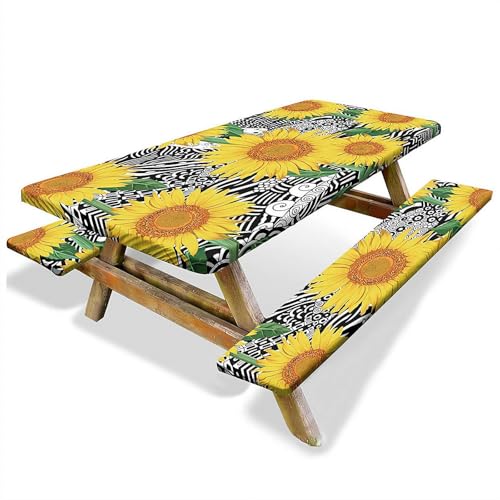 Picknicktischabdeckung mit Bänken, Camping-Essentials, wasserdicht, winddicht, Outdoor-Camping-Tischdecke mit Kordelzug-Tasche, Picknick-Tischdecken mit elastischem angepassten 182,9 cm rechteckigen Picknicktischabdeckung mit Bänken, Camping-Essentials, wasserdicht, winddicht, Outdoor-Camping-Tischdecke mit Kordelzug-Tasche, Picknick-Tischdecken mit elastischem angepassten 182,9 cm rechteckigen von BaYuYPOO