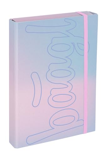 Baagl Heftbox für Schulranzen - Heftmappe A4 JUMBO für Kinder mit Gummiband und Innenklappen - Sammelmappe, Sammelbox mit Gummizug für Jungen (Lilac) von Baagl