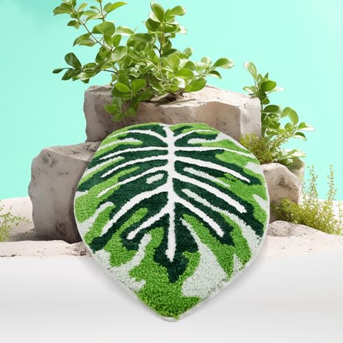Baahrnom Blatt Badezimmer Teppiche 44x61cm rutschfeste Badematten Maschine Waschbar weiche Mikrofaser Grün Badeteppich Absorbierende Einzigartige Monstera Muster für Schlafzimmer Toilette Baahrnom Blatt Badezimmer Teppiche 44x61cm rutschfeste Badematten Maschine Waschbar weiche Mikrofaser Grün Badeteppich Absorbierende Einzigartige Monstera Muster für Schlafzimmer Toilette von Baahrnom