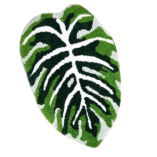 Baahrnom Monstera Badezimmer Teppiche 51 x 81cm Extra Weiche Grüne Badematte Maschine Waschbar Niedliche Blatt Teppich rutschfeste für Küche Schlafzimmer Toilette Baahrnom Monstera Badezimmer Teppiche 51 x 81cm Extra Weiche Grüne Badematte Maschine Waschbar Niedliche Blatt Teppich rutschfeste für Küche Schlafzimmer Toilette von Baahrnom
