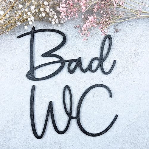 Baakenhome WC-Bad Schild 2er Set | Edles Design | Selbstklebend | Made in Germany | WC Schild, Toilettenschild, Bad Deko Baakenhome WC-Bad Schild 2er Set | Edles Design | Selbstklebend | Made in Germany | WC Schild, Toilettenschild, Bad Deko von Baakenhome