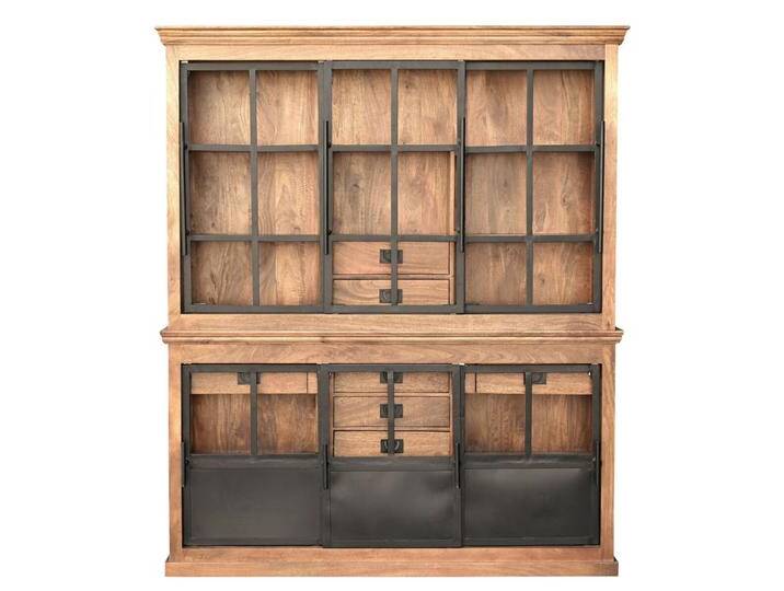 Buffetschrank Industrial Style HOXT 180cm massiv Mangoholz & Eisen von Baario