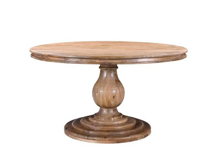 Esstisch HARRISON braun Ø140 massiv Mangoholz Landhaus Antik Design von Baario