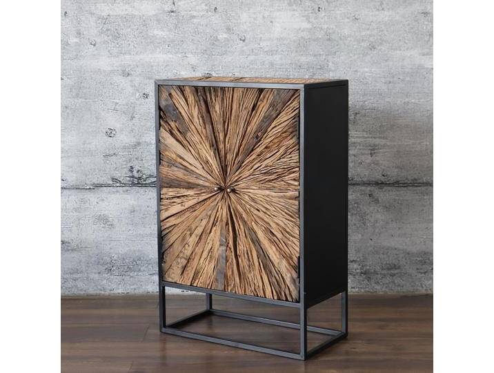 Highboard Altholz MERID Metall recyceltes Stern Design Sonne Industrial von Baario