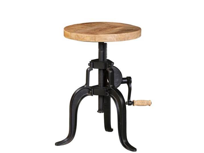 Hocker Industrial Style SELCE höhenverstellbar Eisen schwarz Vintage von Baario