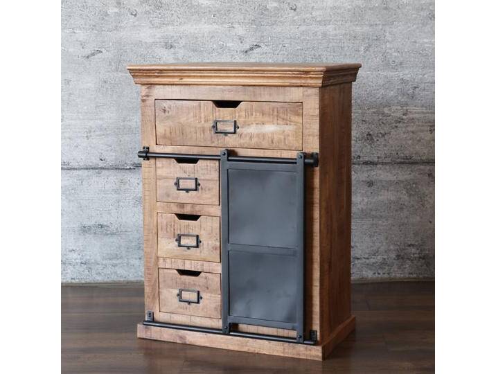 Kommode 100cm hoch SELCE massiv edles Mangoholz Industrial Style von Baario