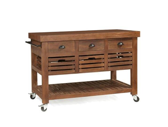 Kücheninsel rollbar NORMAN Servierwagen Massivholz auf Rollen Küchenblock Kücheninsel rollbar NORMAN Servierwagen Massivholz auf Rollen Küchenblock von Baario