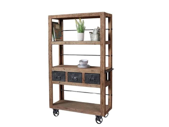Regal Altholz MARE massiv rustikal Bücherregal rollbar Industrial Style Regal Altholz MARE massiv rustikal Bücherregal rollbar Industrial Style von Baario