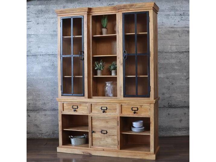 Schrank PACIFICA Wandschrank massiv Mangoholz Buffet Vitrine Antik Design von Baario