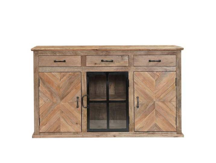 Sideboard Vitrine CHATEAU 150cm massiv rustikal Industrial Anrichte Sideboard Vitrine CHATEAU 150cm massiv rustikal Industrial Anrichte von Baario