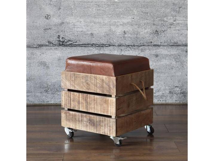 Sitztruhe VINTAGE Hocker Leder Truhenbank mit Rollen Massivholz Stauraum Sitztruhe VINTAGE Hocker Leder Truhenbank mit Rollen Massivholz Stauraum von Baario