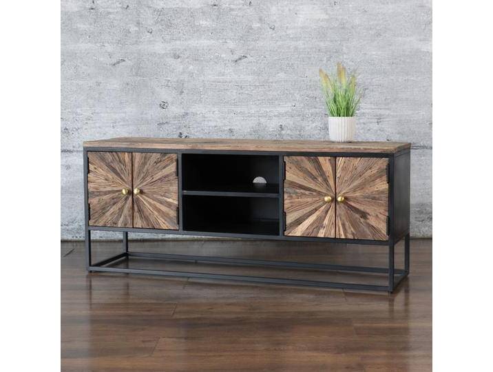 TV-Board Altholz MERID Lowboard recyceltes Massivholz & Eisen Industrial von Baario