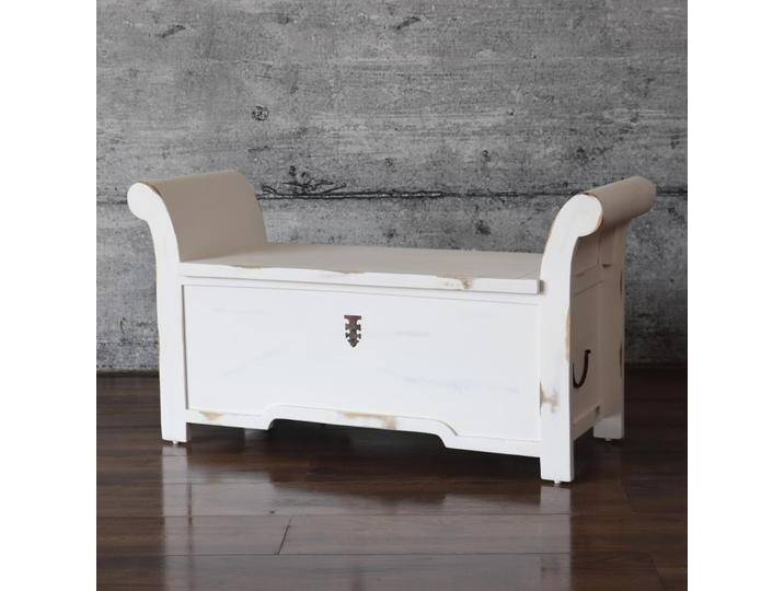 Truhenbank weiss Shabby ADNA Sitztruhe Holz Stauraum massiv Mangoholz von Baario