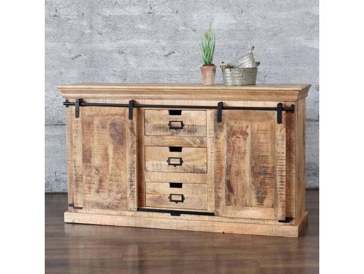 XXL Sideboard rustikal VODICE 150cm massiv Mangoholz Anrichte Landhaus von Baario