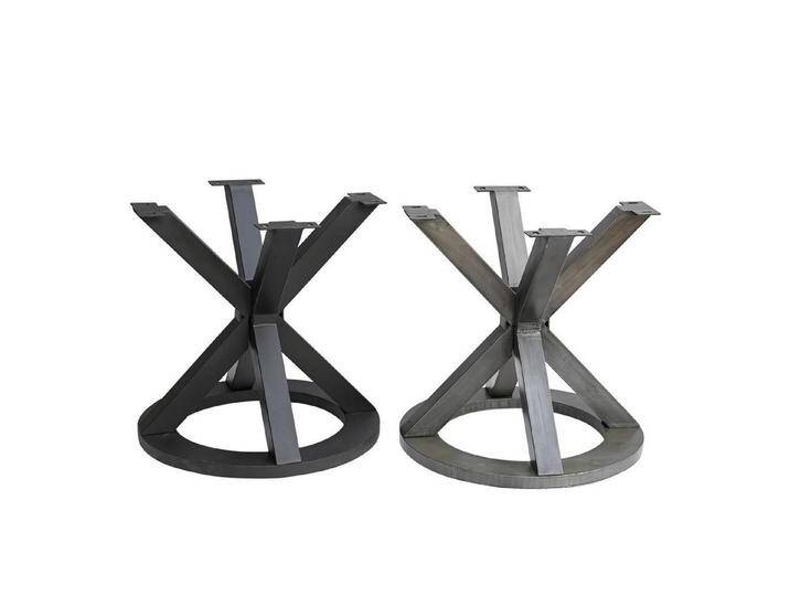 baario Esstisch Tischgestell MERID Metall grau, Tischfuß Eisen geschmiedet Design Tischbein, grau, grau von Baario