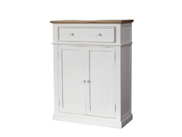 baario Highboard Kommode CRES weiss 120cm hoch, massiv Mangoholz Highboard Landhaus Design Antik, weiß von Baario
