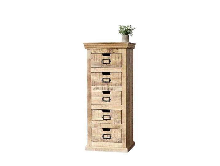 baario Highboard Schubladenkommode SELCE Vintage, Kommode 5 Schubladen schmal hoch massiv rustikal klein Flur, braun baario Highboard Schubladenkommode SELCE Vintage, Kommode 5 Schubladen schmal hoch massiv rustikal klein Flur, braun von Baario