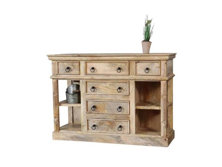 baario Kommode Kommode PAZIN rustikal 120cm, massiv Mangoholz Vintage Anrichte Landhaus, braun baario Kommode Kommode PAZIN rustikal 120cm, massiv Mangoholz Vintage Anrichte Landhaus, braun von Baario