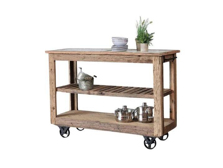 baario Konsolentisch Konsolentisch MARE Altholz rustikal, Servierwagen Küchenwagen Marmor, braun baario Konsolentisch Konsolentisch MARE Altholz rustikal, Servierwagen Küchenwagen Marmor, braun von Baario